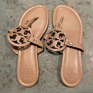 Tory Burch Miller Leather Beige Sandals Women’s 6.5